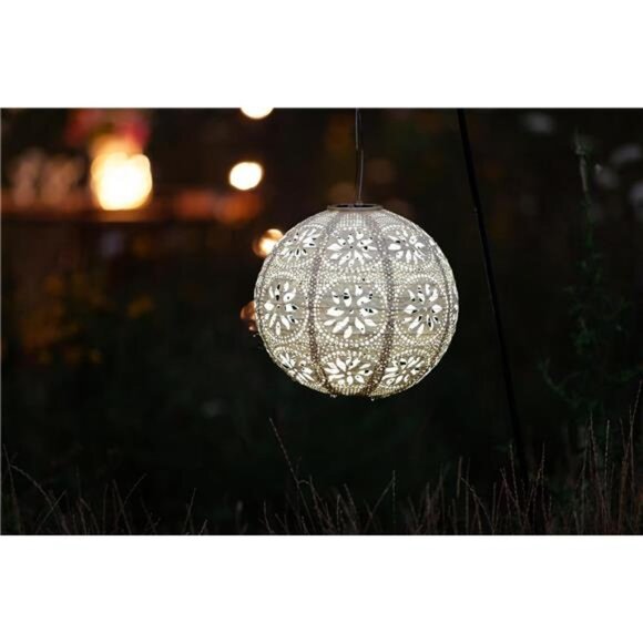Home Garden 31598 Soji Stella Boho Globe 12-in. Tyvek Solar Lantern - Picture 5 of 8